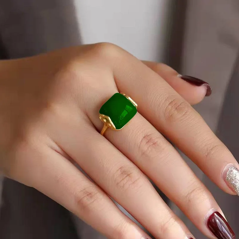Natural Hetian Jade Ring Fashi - Wedding Zone ulasan dan harga